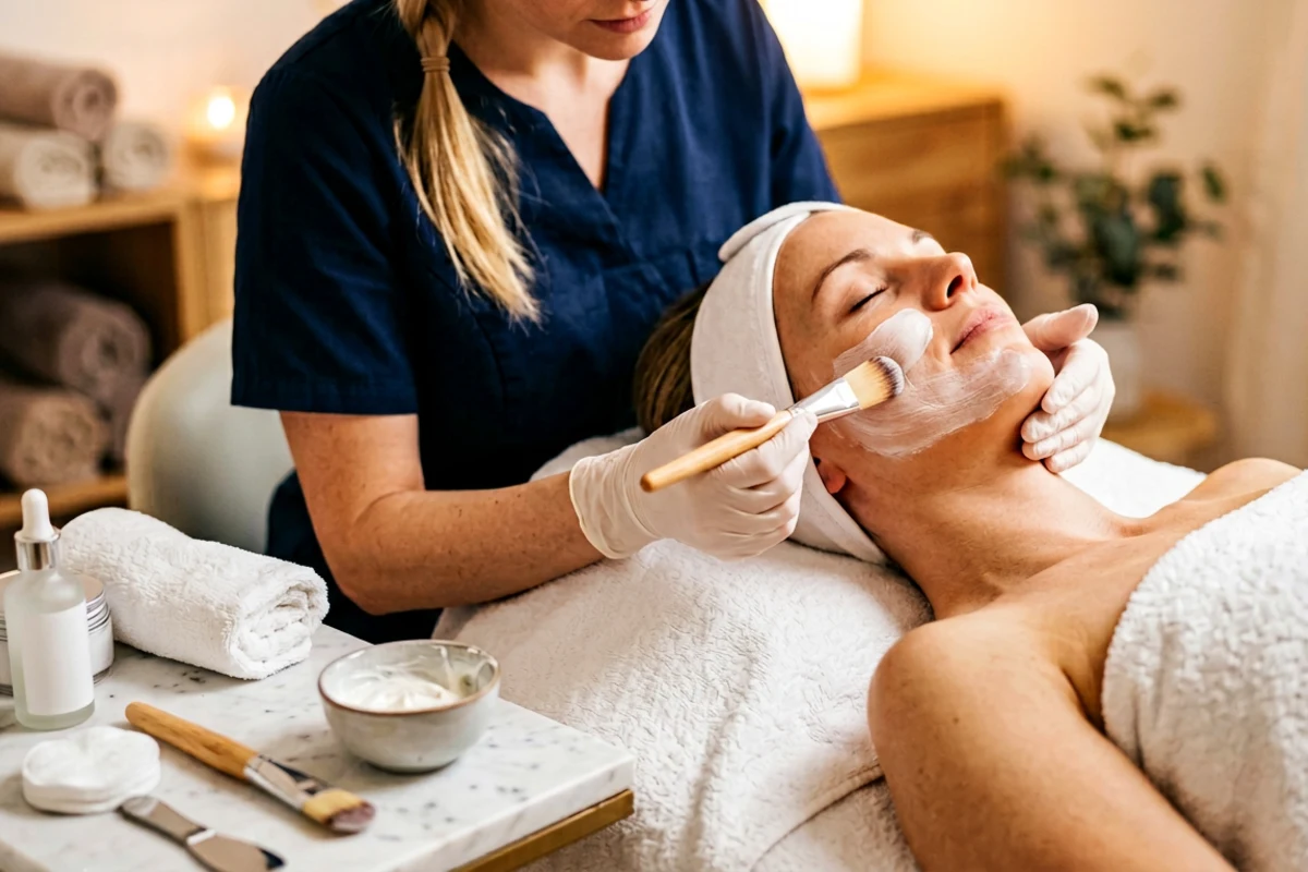 Kosmetikerin bei professioneller Gesichtsbehandlung, Cosmetic by Natali Berlin-Weißensee